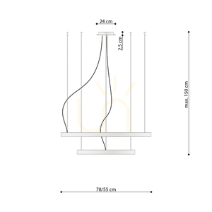 RIO 2 55/78 green olive LED 4000K chandelier small 7
