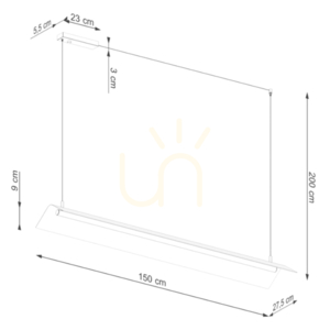 THORO ELVA white LED pendant light 3000 K 150 cm small 8