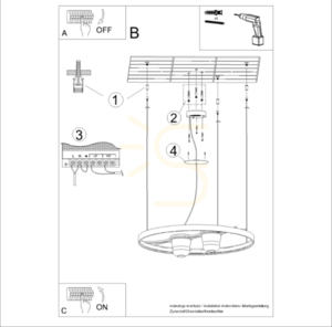 RIO BIO 78 black LED 4000K chandelier small 10