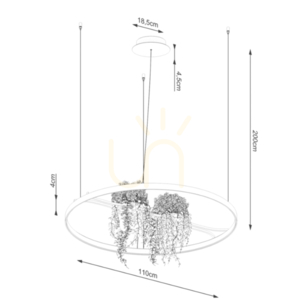 RIO BIO 110 black LED 3000K chandelier small 9