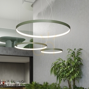 RIO 110 chandelier green olive LED 3000K small 13