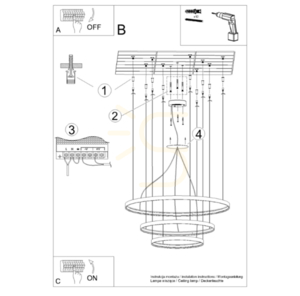 RIO 3 55/78/110 green olive LED 4000K chandelier small 9