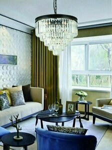 Pendant Light Open Design Highlights Artico Black Crystal 500 mm 4-Light small 1