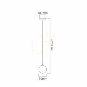 Pendant Light Open Design Highlights Bao Black Smoky Glass Metal E27 1800 mm small 2