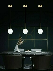 Pendant Light Open Design Highlights Bao Gold White Glass Metal IP44 1800 mm small 1