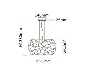 Pendant Light Open Design Highlights Carera Gold 550 mm Metal 6x G9 small 2