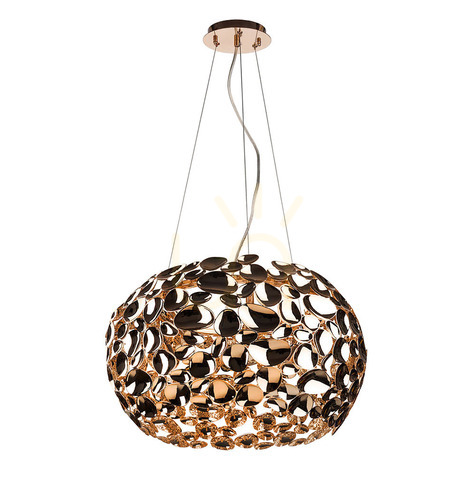 Check Pendant Light Open Design Highlights Carera Gold 550 mm Metal 6x G9