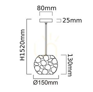Pendant Light Open Design Highlights Carera Gold Metal 150 mm G9 small 2