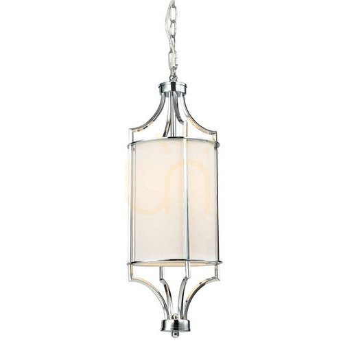 Check Lampa wisząca Lunga Cromo Open Design Highlights, biała kremowa, metal, tkanina