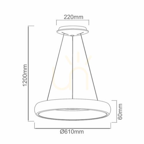 Check Rotto White 4000K LED Pendant Light 50W 610mm by Open Design Highlights