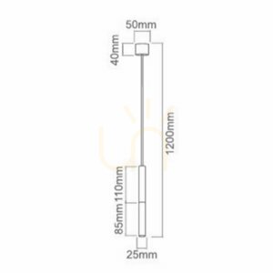 Pendant Light Open Design Highlights Slimi White Gold Aluminum G9 1200 mm small 3