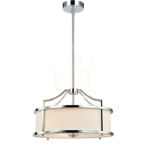 Check Stanza Pendant Light Open Design Highlights White Chrome 3-Light E27