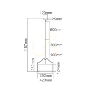 Stanza pendant lamp Open Design Highlights white gold 3-light E27 metal glass fabric small 2