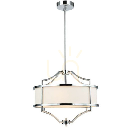 Check Stesso White Cream Chrome Pendant Light 4xE27 by Open Design Highlights