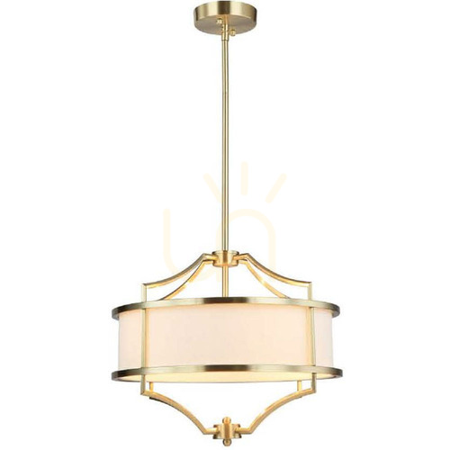 Check Stesso Pendant Light Open Design Highlights White Cream Satin Gold 4-Light E27
