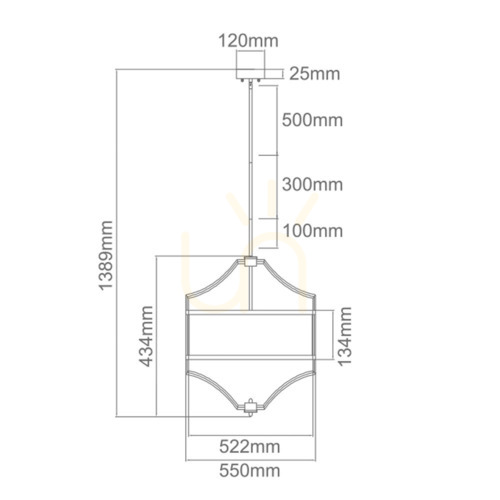 Check Pendant Light Open Design Highlights Stesso White Cream Satin Gold Metal Fabric 4-Light