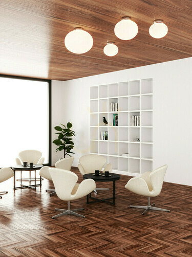 Check Plafond Palla Open Design Highlights Opal White Chrome 24 cm White Glass Metal