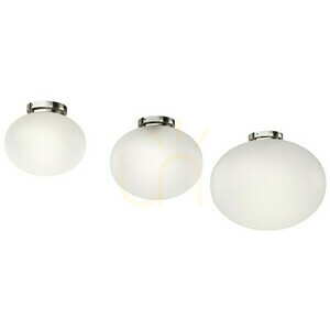 Plafon Palla Open Design Highlights opal white chrom metal 40 cm E27 small 3