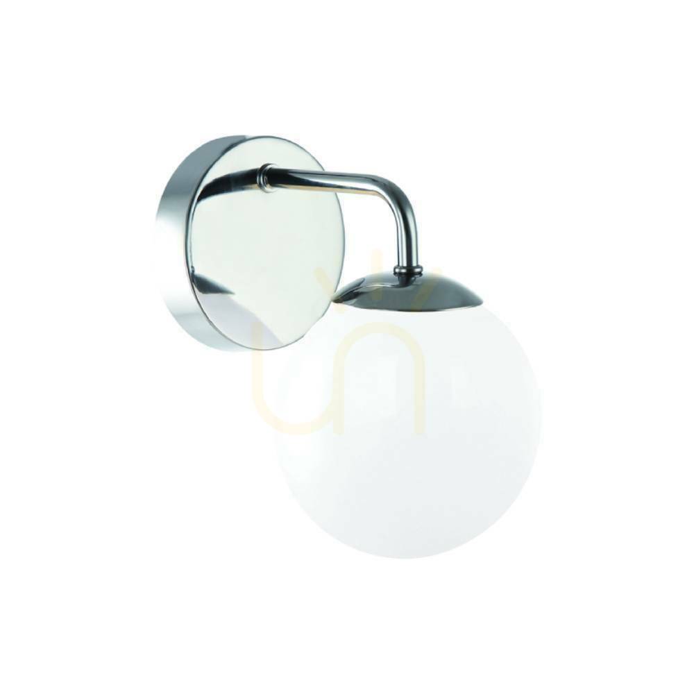 Wall Lamp Open Design Highlights Bao Chrome White Glass IP44 G9 1-Light