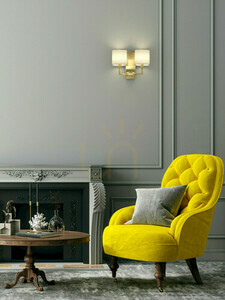 Wall Lamp Open Design Highlights Casa White Cream Satin Gold Metal Fabric E14 2-Light small 1