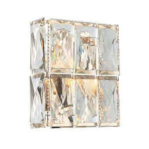 Wall Light Open Design Highlights Intero Transparent Gold Crystal 2x E14 230V small 0
