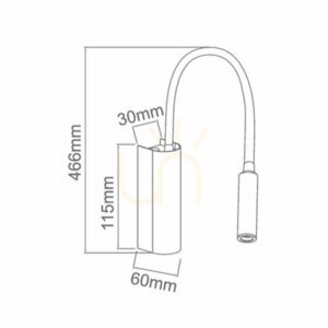 Nuto Black LED Wall Lamp Open Design Highlights 3000K 3W 466 mm small 6