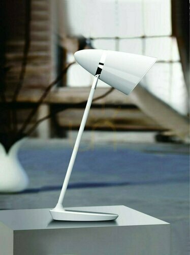 Check Desk Lamp Elmo by Open Design Highlights, Chrome Matte Black Metal E27 462 mm