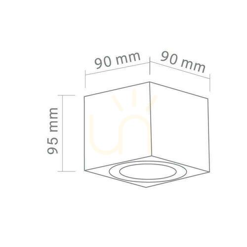 Check Ceiling Light Open Design Highlights Lago Matte White GU10 Aluminum 90 mm