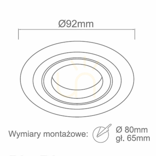 Check Recessed Luminaire Open Design Highlights Pio Matte White 92 mm Aluminum GU10
