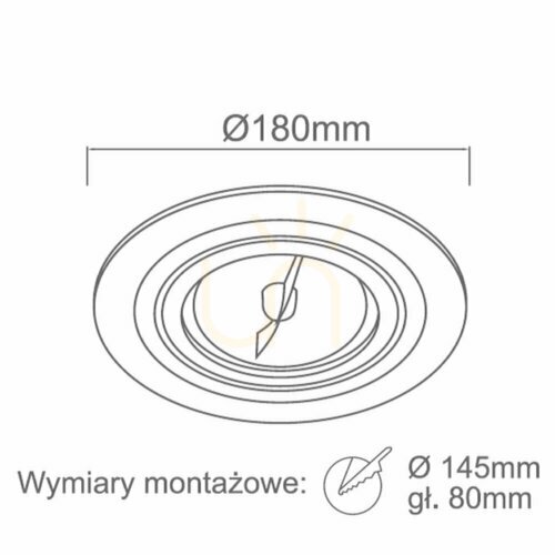Check Recessed Luminaire Open Design Highlights Puro Black 180 mm Aluminum ES111