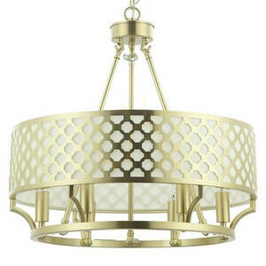 Verno pendant light by Open Design Highlights, white cream satin gold, 6x E14, 550 mm small 2