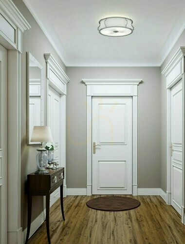 Check Plafond Pirelo Open Design Highlights ø400 mm White Satin Gold Metal Glass Fabric
