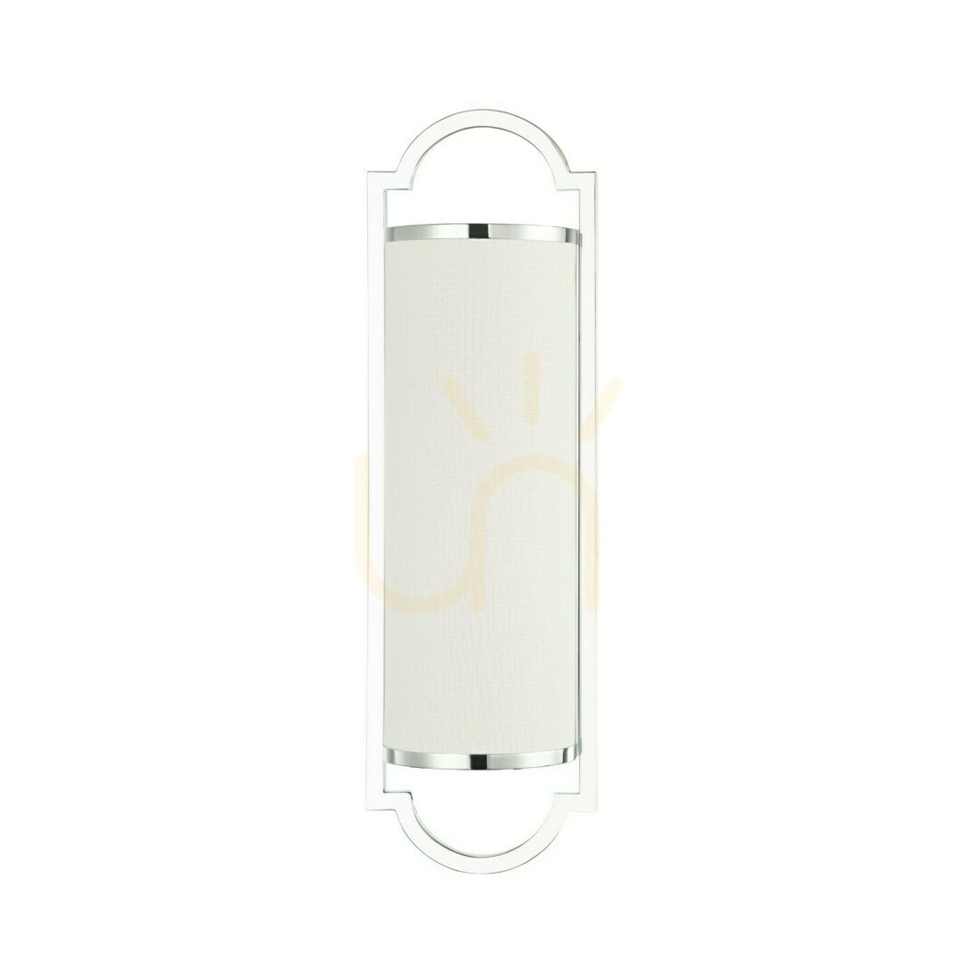 Wall Light Open Design Highlights Libero White Cream Chrome Metal Fabric 2-Light E14 490 mm