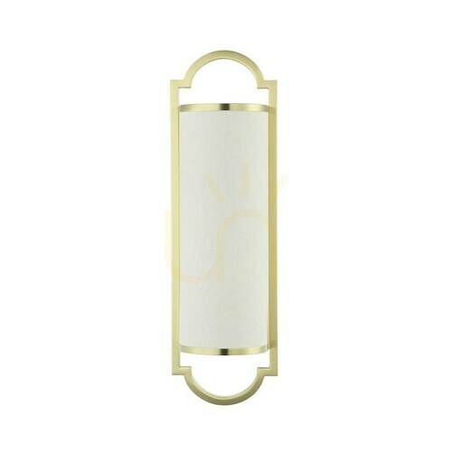 Check Wall Lamp Open Design Highlights Libero White Cream Satin Gold Metal Fabric 2xE14 490 mm