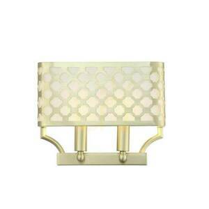 Wall Lamp Open Design Highlights Verno White Cream Satin Gold Metal Fabric 2-Light E14 small 0