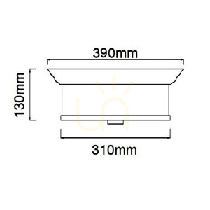 Plafond Famburo Open Design Highlights 3-Light White Gold Metal Glass Fabric 39 cm small 5
