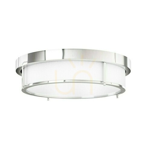 Check Plafond Romi Open Design Highlights Chrome 4-Light 500 mm White Steel Glass Fabric