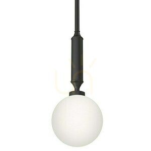 Pendant light Open Design Highlights Ero Opal White Matte Black glass metal 120 mm small 3