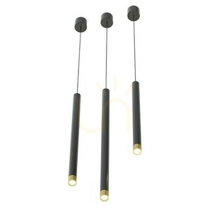 Pendant Light Open Design Highlights Q Black Gold Aluminium G9 1500 mm small 5