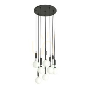 Ero VIII Pendant Light Open Design Highlights Black Metal Glass 8-Light 1800 mm small 0