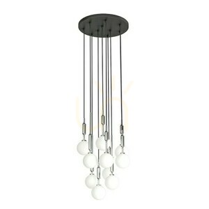 Pendant Light Open Design Highlights Ero X Cromo 40 Opal White Chrome Metal Glass small 2