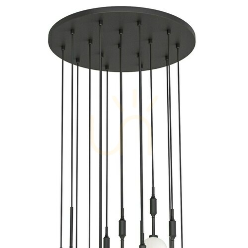 Check Pendant Light Open Design Highlights Ero XVI Black 60 cm Metal Glass White Opal