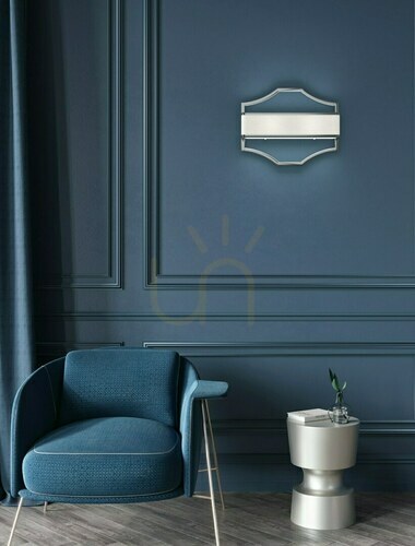 Check Wall Lamp Open Design Highlights Gerdo Gold 2-Light Metal Glass Fabric 400 mm