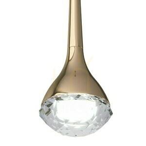 Pendant Light Open Design Highlights Crima Gold Transparent Glass LED 3000K 6W small 2