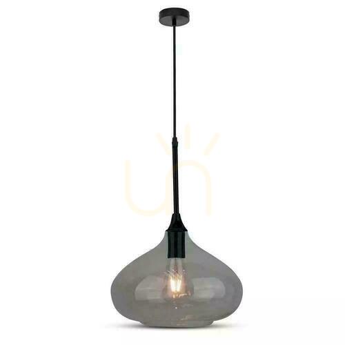 Check V-TAC Modern Pendant Luminaire Black Glass fi280mm VT-7281-BG 5 Year Warranty