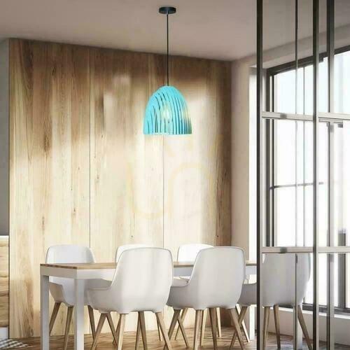 Check V-TAC Cone Series Pendant Luminaire Prism Blue E27 D250x270mm VT-7255-B 5 Year Warranty