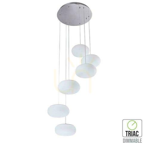 Check V-TAC 72W LED Triac Pendant Luminaire Dimmable White VT-7390 3000K 6500lm 3 Years Warranty
