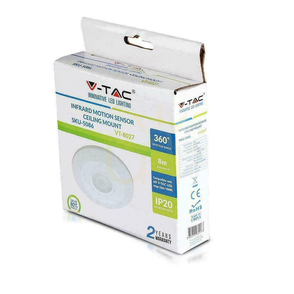 Display 360st Motion Sensor V-TAC Surface Mounted Ceiling SLIM 25mm White VT-8027 360st Motion Sensor V-TAC Surface Mounted Ceiling SLIM 25mm White VT-8027