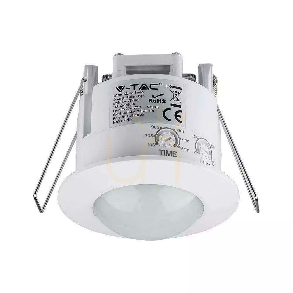 Preview Ceiling Motion Sensor 360st Recessed Round White V-TAC VT-8029 Ceiling Motion Sensor 360st Recessed Round White V-TAC VT-8029
