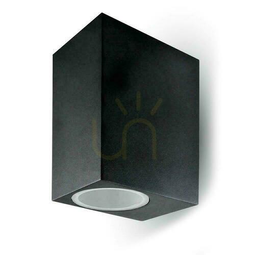 Check Wall lamp V-TAC GU10 Aluminum Square Black Top Bottom IP44 VT-7652